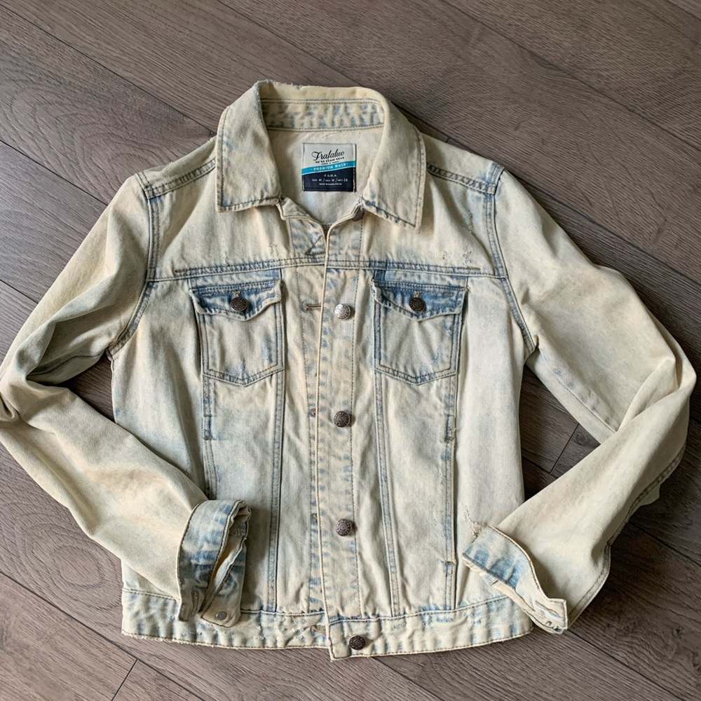 Acid wash denim jacket